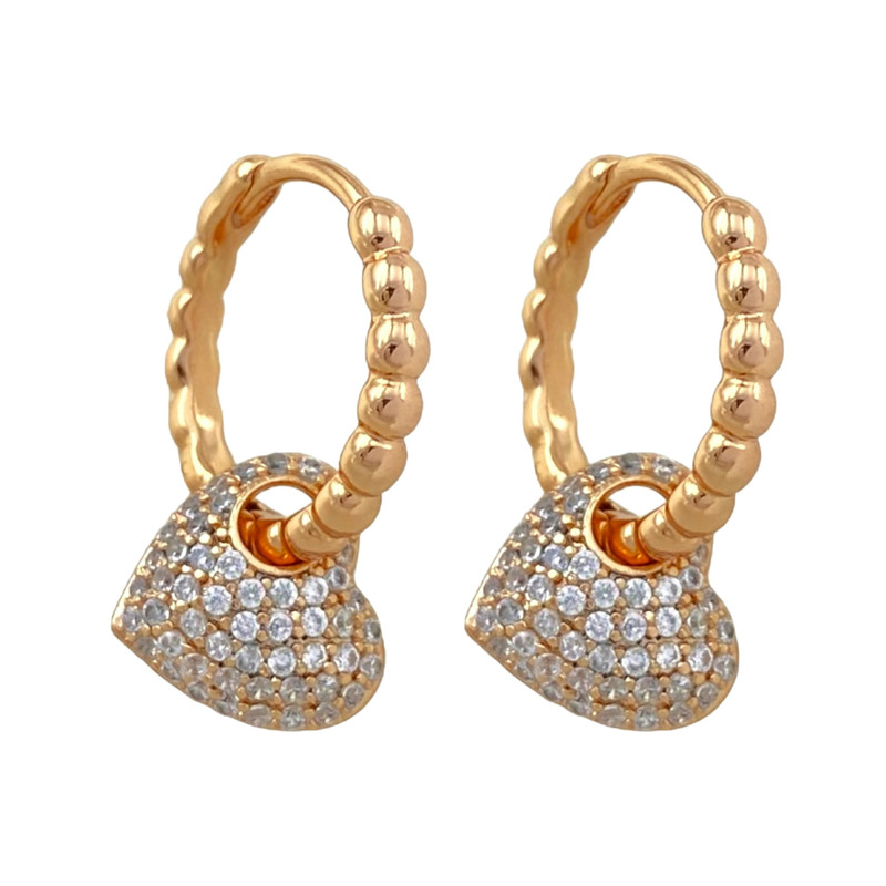 گوشواره زنانه ژوپینگ مدل قلب کد E4526
