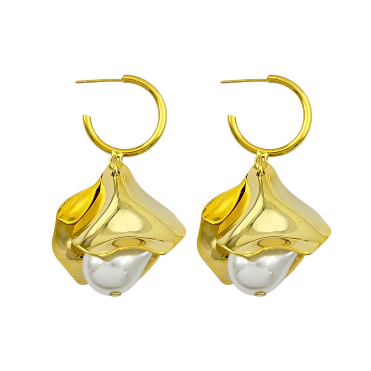 گوشواره زنانه مدل گل مروارید کد E5591