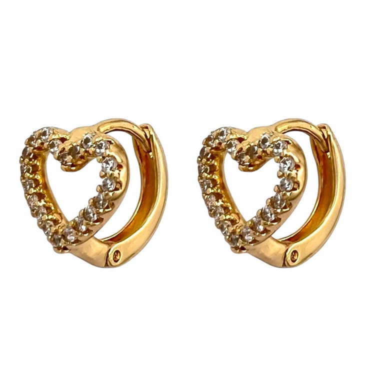 گوشواره زنانه ژوپینگ مدل قلب کد E5614