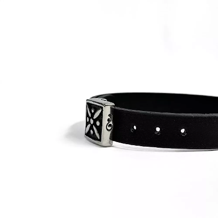 دستبند مردانه چرم طبیعی و استیل درفش کاویانی کد Men0062