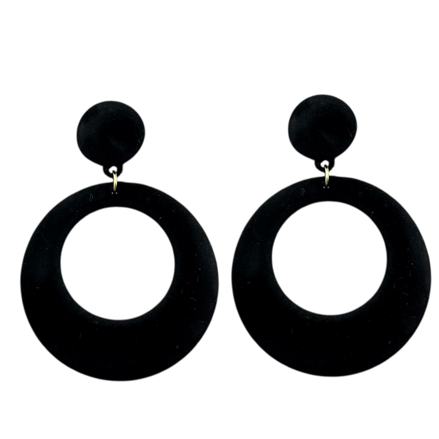 گوشواره زنانه مخملی مدل دایره کد E6058