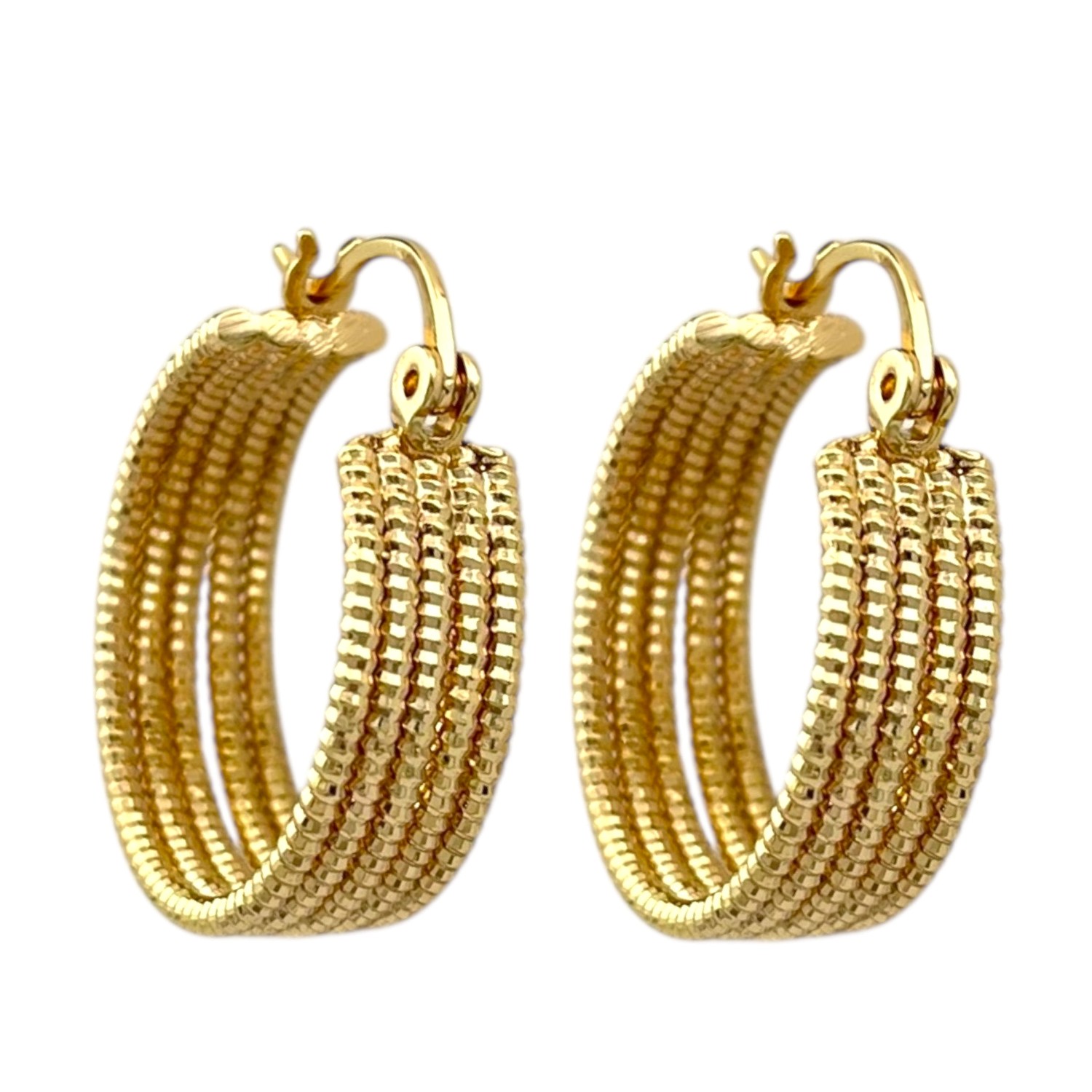 گوشواره زنانه ژوپینگ مدل حلقه ای تراش کد E6094