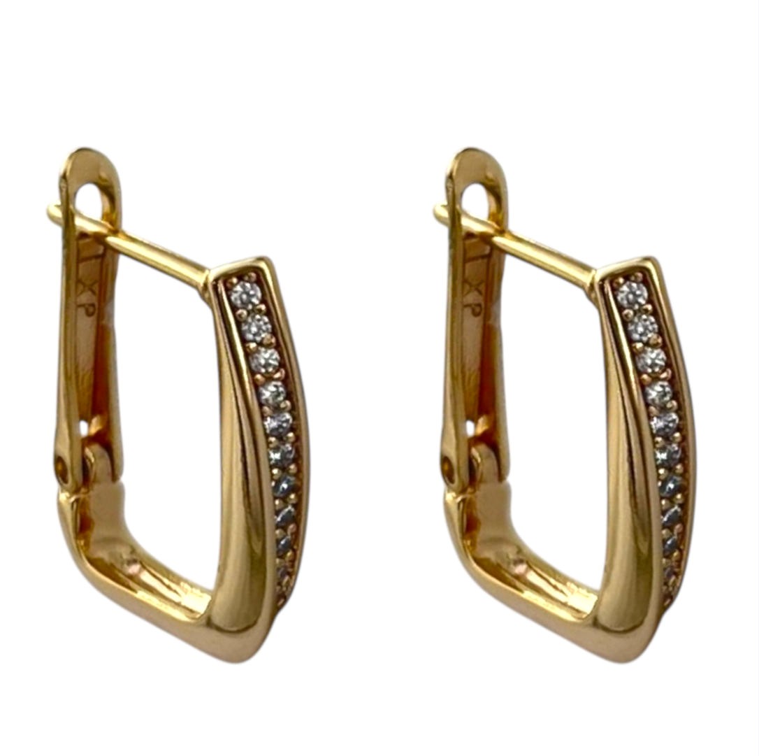 گوشواره زنانه ژوپینگ مدل مستطیل جواهری کد E6132