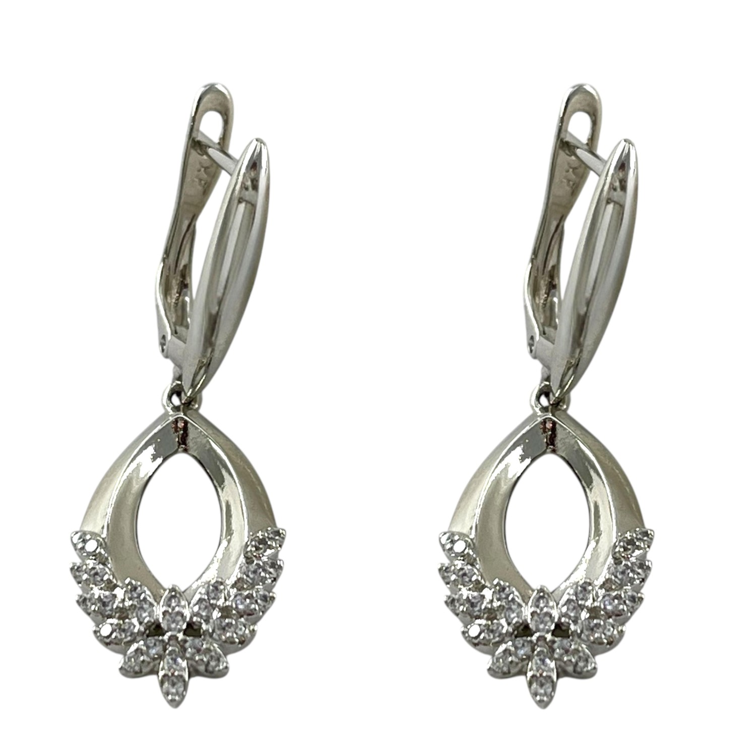 گوشواره زنانه ژوپینگ مدل گل جواهری کد E6333