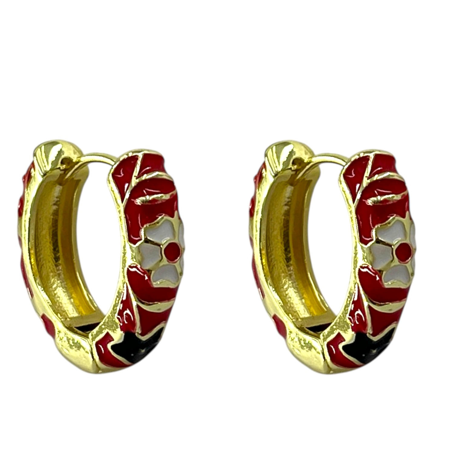 گوشواره زنانه میناکاری مدل گل کد E6412