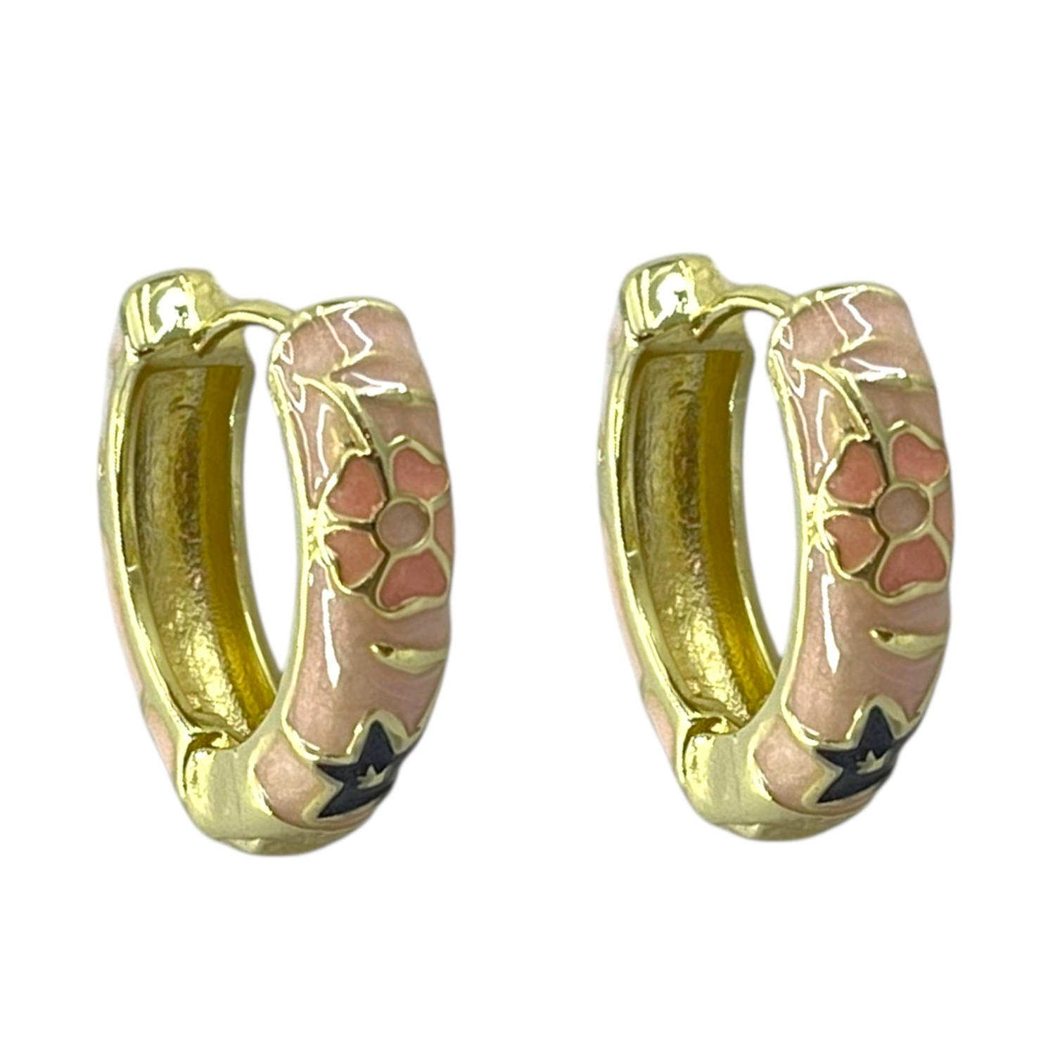 گوشواره زنانه میناکاری مدل گل کد E6413