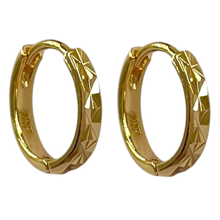 گوشواره زنانه ژوپینگ مدل حلقه ای تراش دار کد E6557