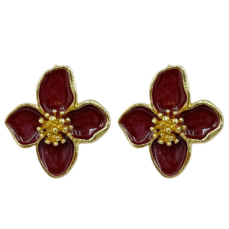 گوشواره زنانه مدل گل میناکاری کد E6569