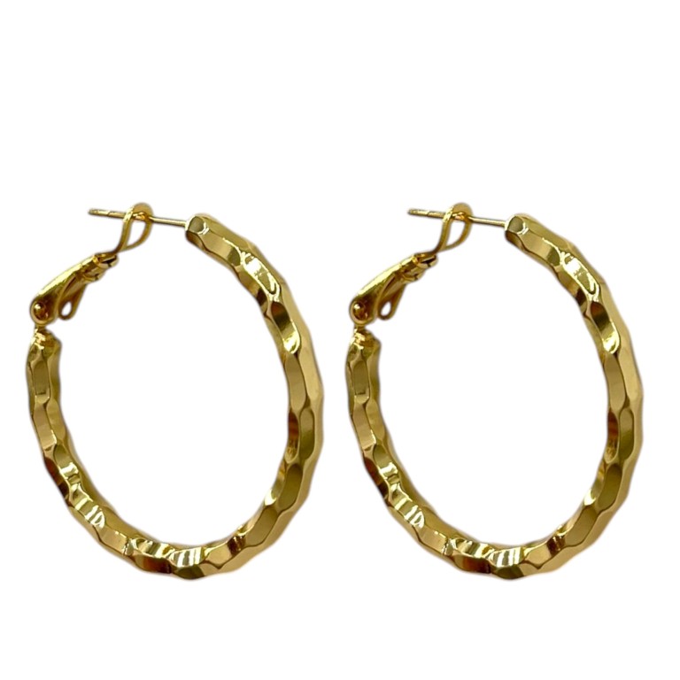 گوشواره زنانه ژوپینگ مدل حلقه ای تراش دار کد E6573