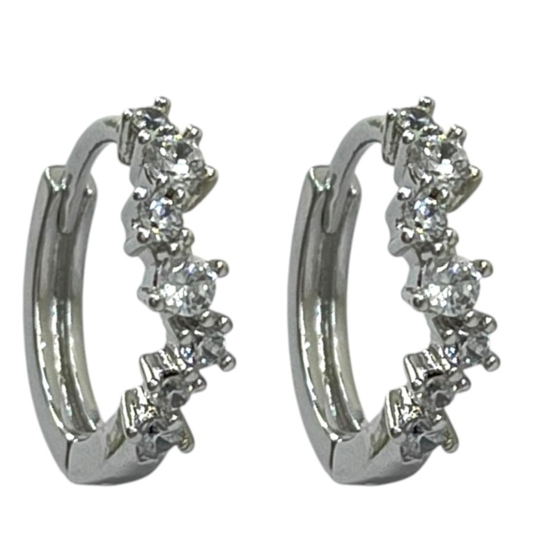 گوشواره زنانه ژوپینگ مدل حلقه ای نگین جواهری  کد E6584